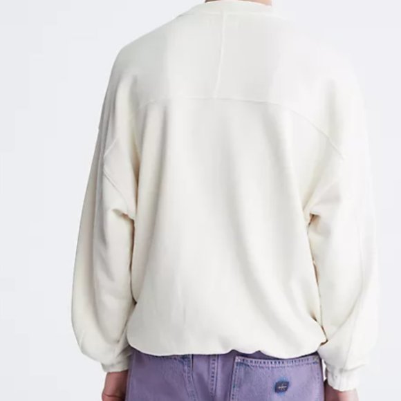 Calvin Klein Relaxed Fit White Sweatshirt - Picture 2 of 6